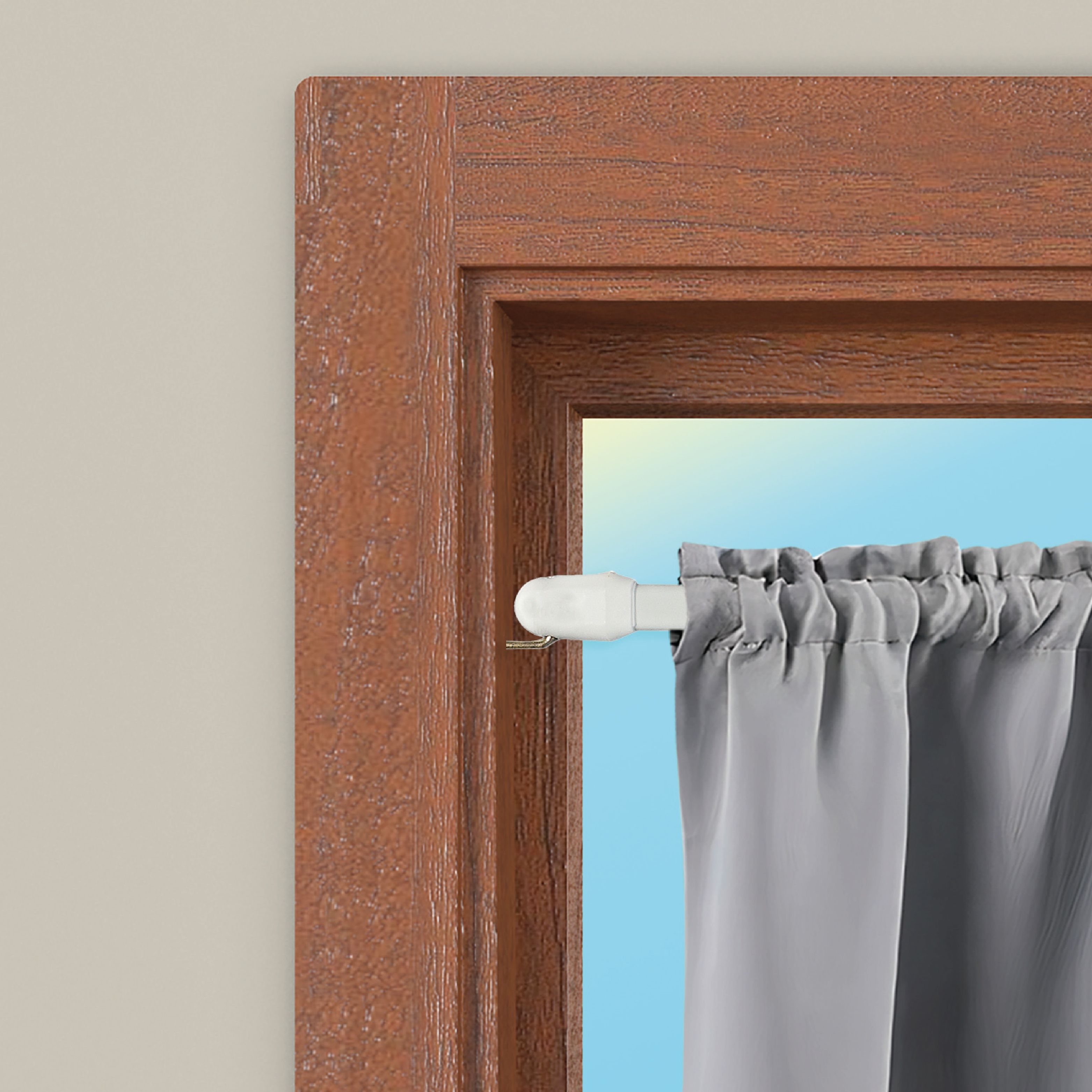 10 bastoncini per tende senza fori, Curtain Rod No Drill, ganci adesivi