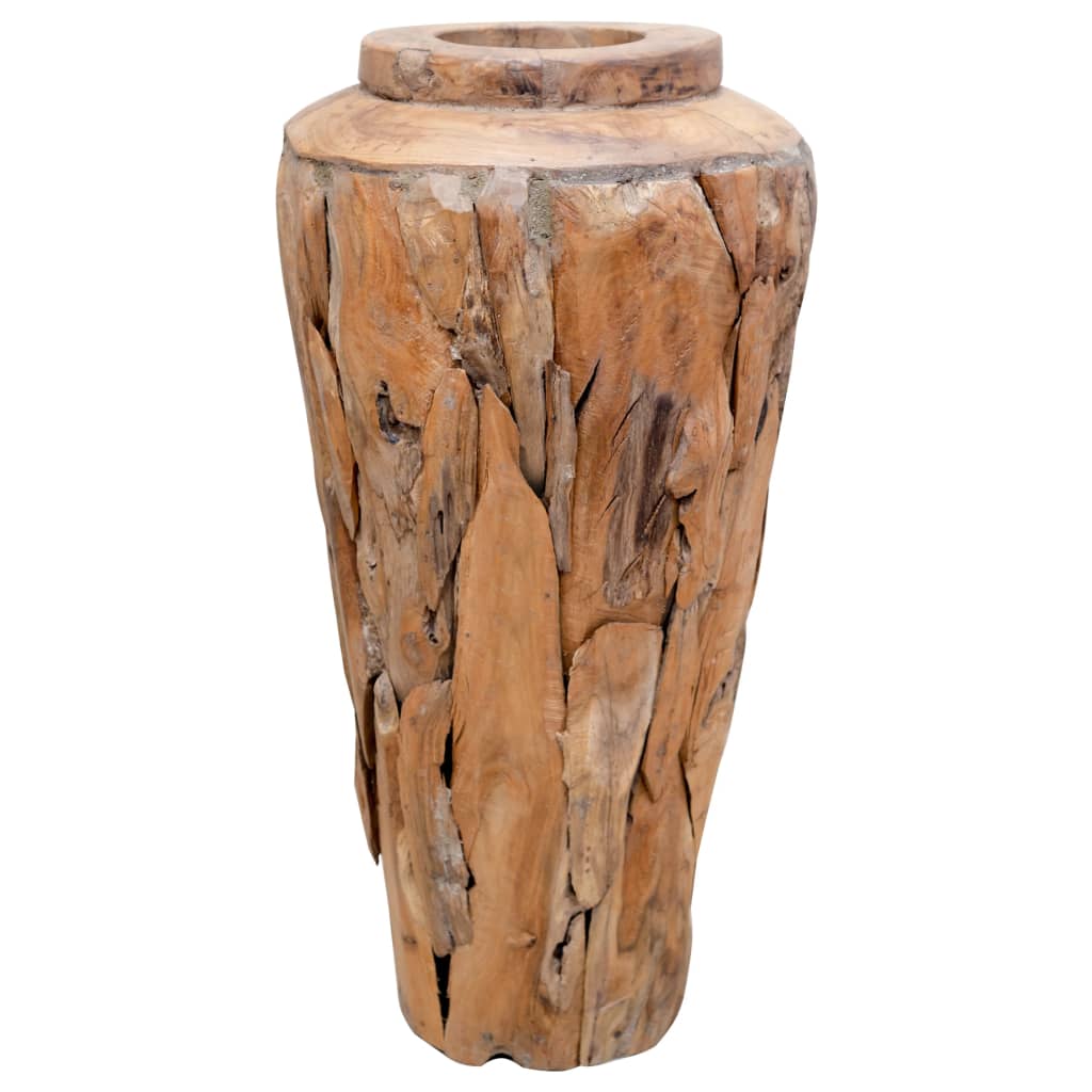 Vidaxl Jarrón Decorativo De Madera Maciza De Teca 40X60 Cm , Leroy Merlin
