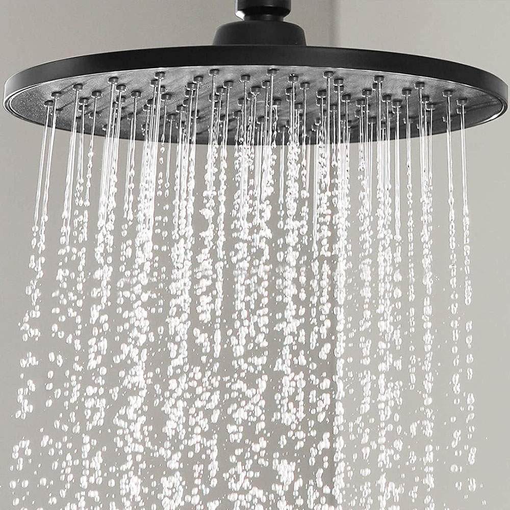 Columna De Ducha termostático redonda 83-120 cm acabado negro mate fabricado en latón - 5