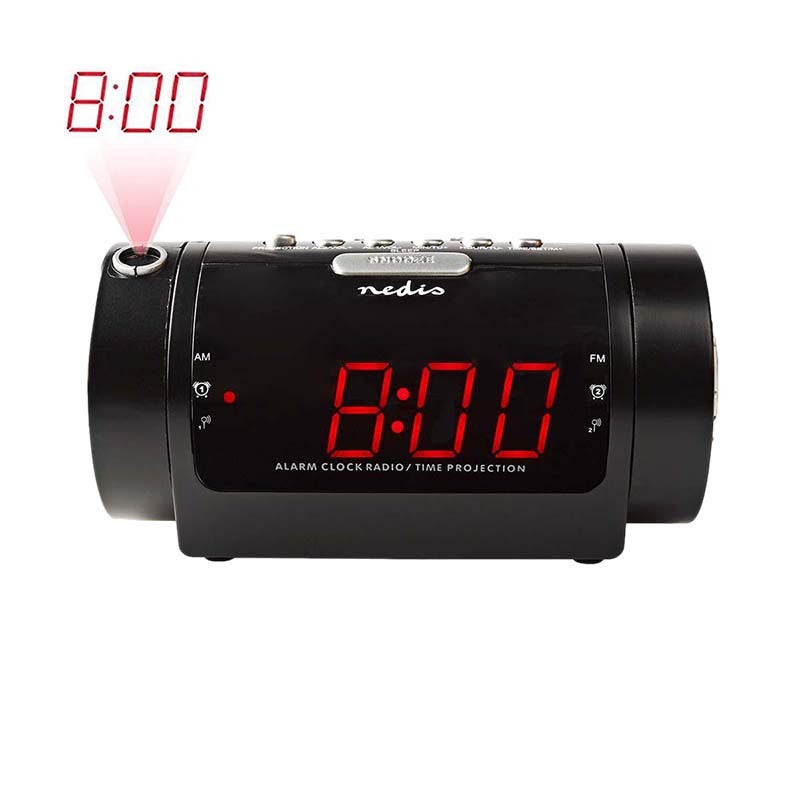 Radio Reloj Despertador Digital Pantalla LED Proyección de