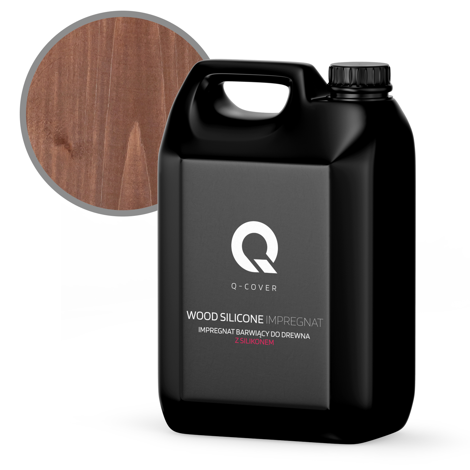 Impregnat Barwiący do Drewna z Silikonem 2w1 Q-Cover Orzech ciemny 5L