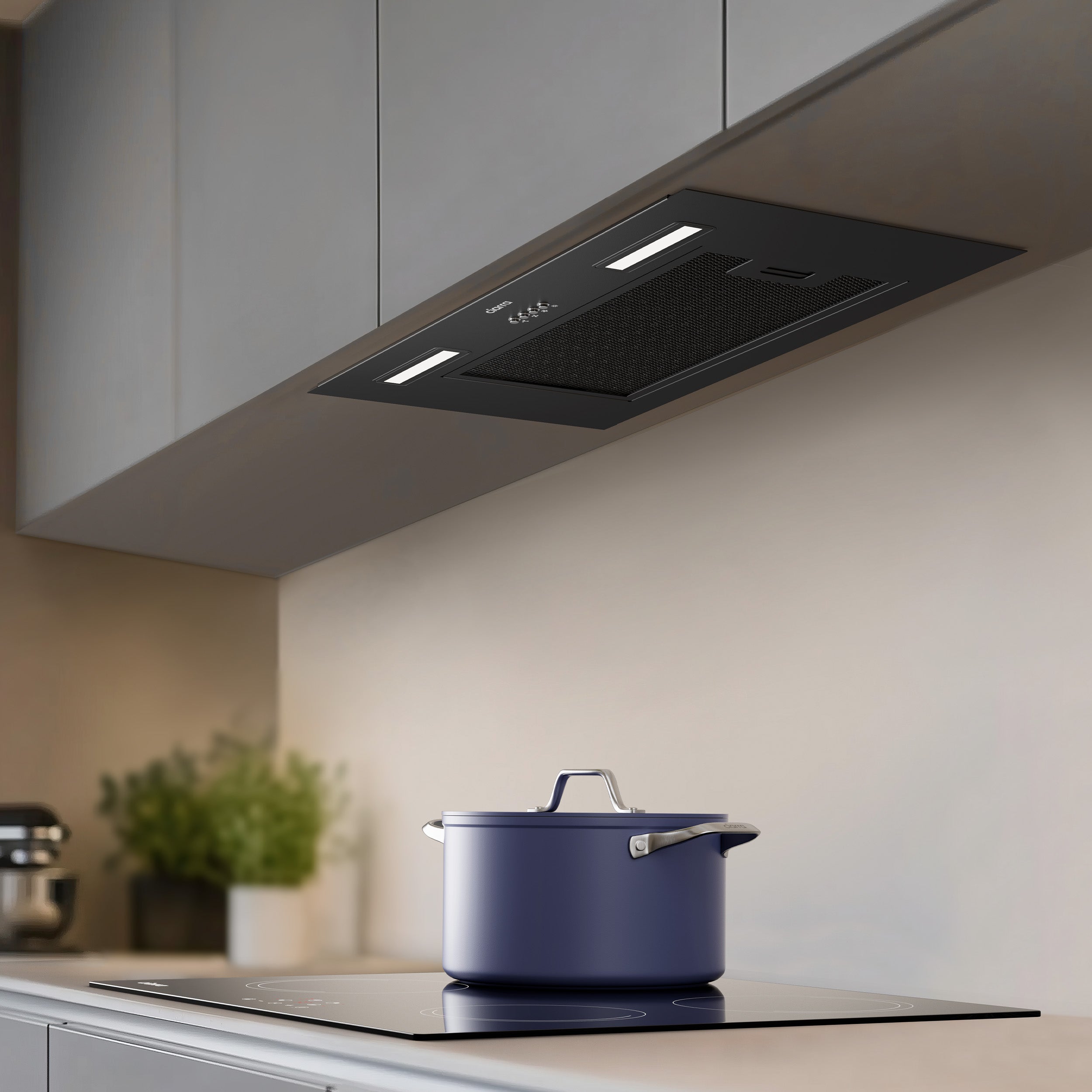 CIARRA Hotte Groupe Filtrant 60cm 650m3/h A+++ 3 Vitesses Recyclage ou Evacuation Noir et Inox CD6926AB - 4