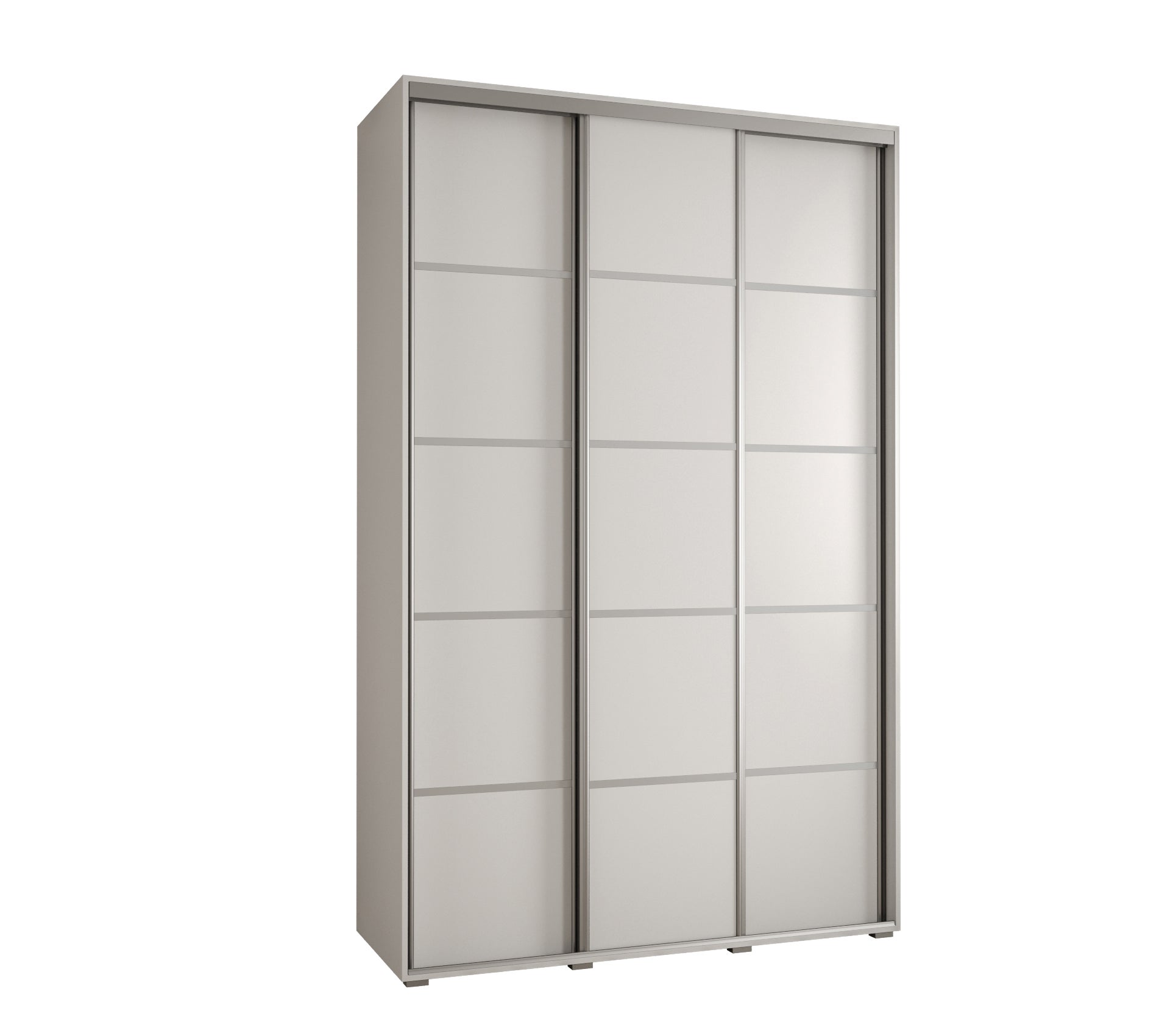 Szafa przesuwna wysoka Davos 4 160 x 45 x 235,2 cm biały + biały + u. srebrny - Abiks Meble