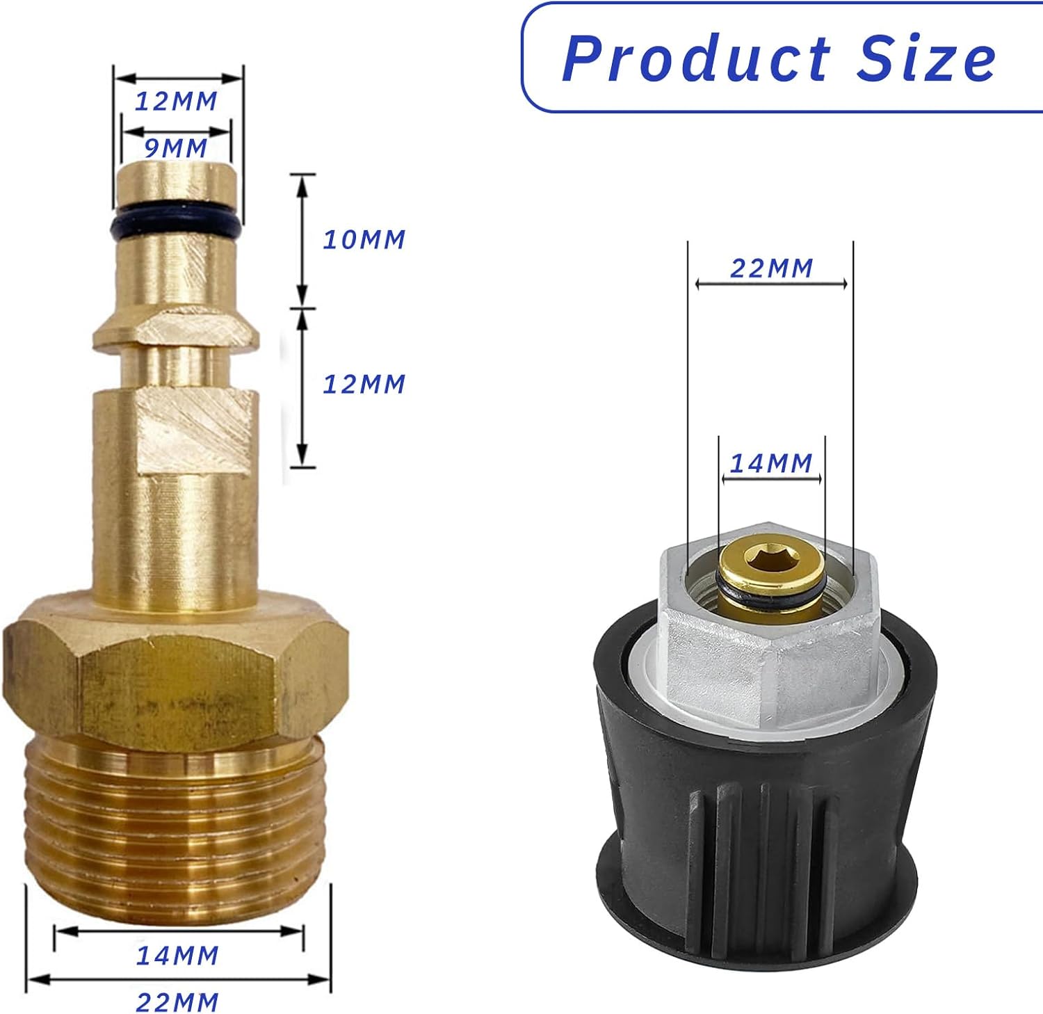 Adaptateur pour nettoyeur haute pression - adaptateur à connexion rapide M22 14 mm pour Karcher K2-K7 - adaptateur à dégagement rapide - 4