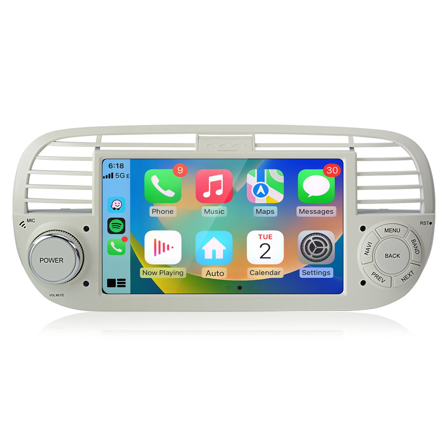 Autoradio GONFEN 7 Pollici Android 12.0 Per FIAT 500 2008-2015 – GPS, DSP, WiFi 4G, CarPlay Wireless E OBD2