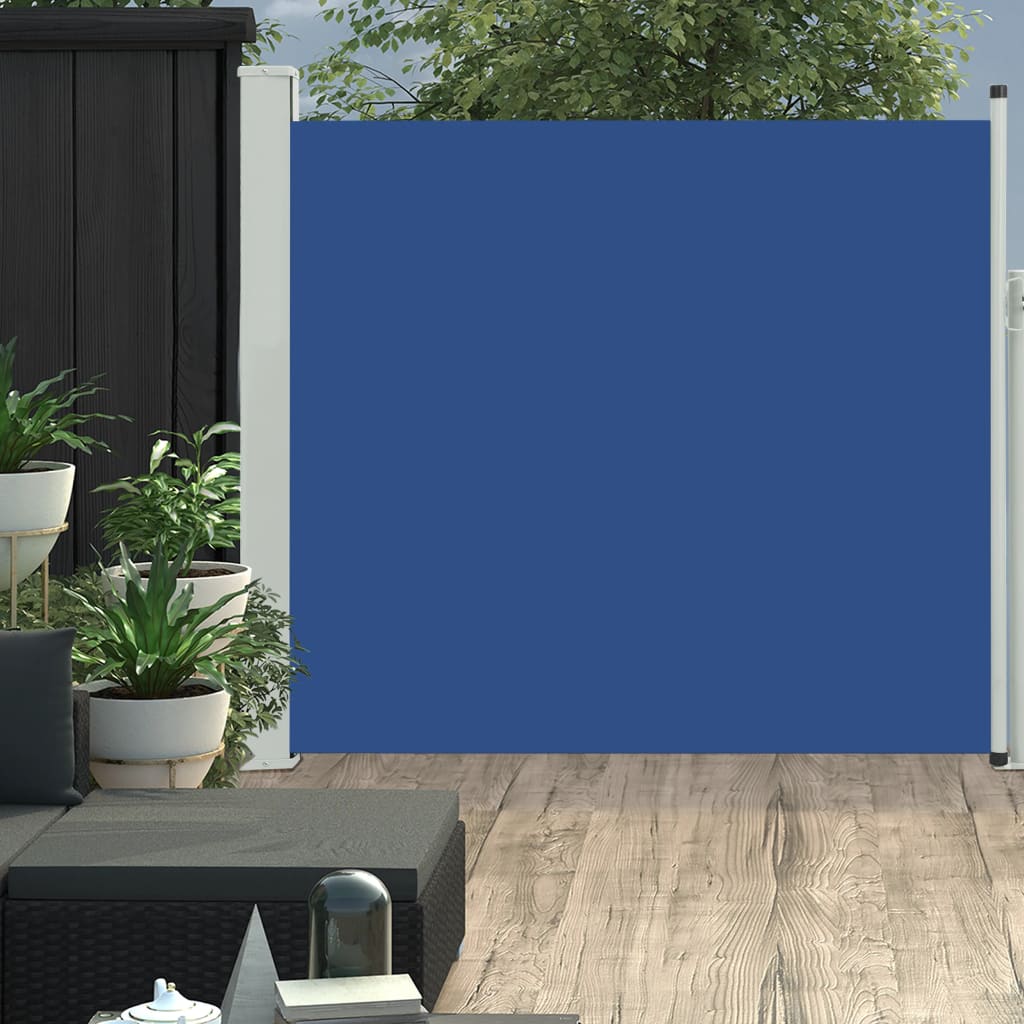 Maison exclusive - toldo lateral retráctil de jardín azul 170x300 cm
