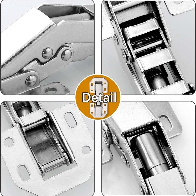 10 cerniere per ante di armadietti in lega di acciaio, cerniere nascoste, con viti, adatte per ante di armadietti da ufficio, 3 pollici - 4