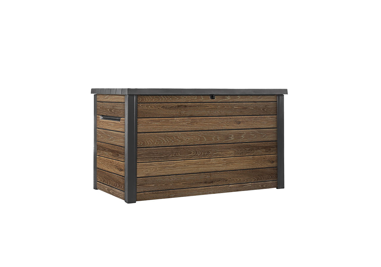 Skrzynia ogrodowa KETER Deco deck box 870 l. z technologią DecoCoat™ – stylowy i pojemny schowek - walnut
