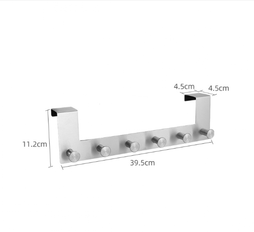 Appendiabiti in acciaio inox da 395 x 110 mm con ganci Appendi