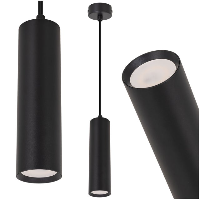 Lampa wisząca na sufit czarna tuba Oprawa GU10 punktowa na kablu do salonu do kuchni NOWOCZESNA loft - LEDHOFF