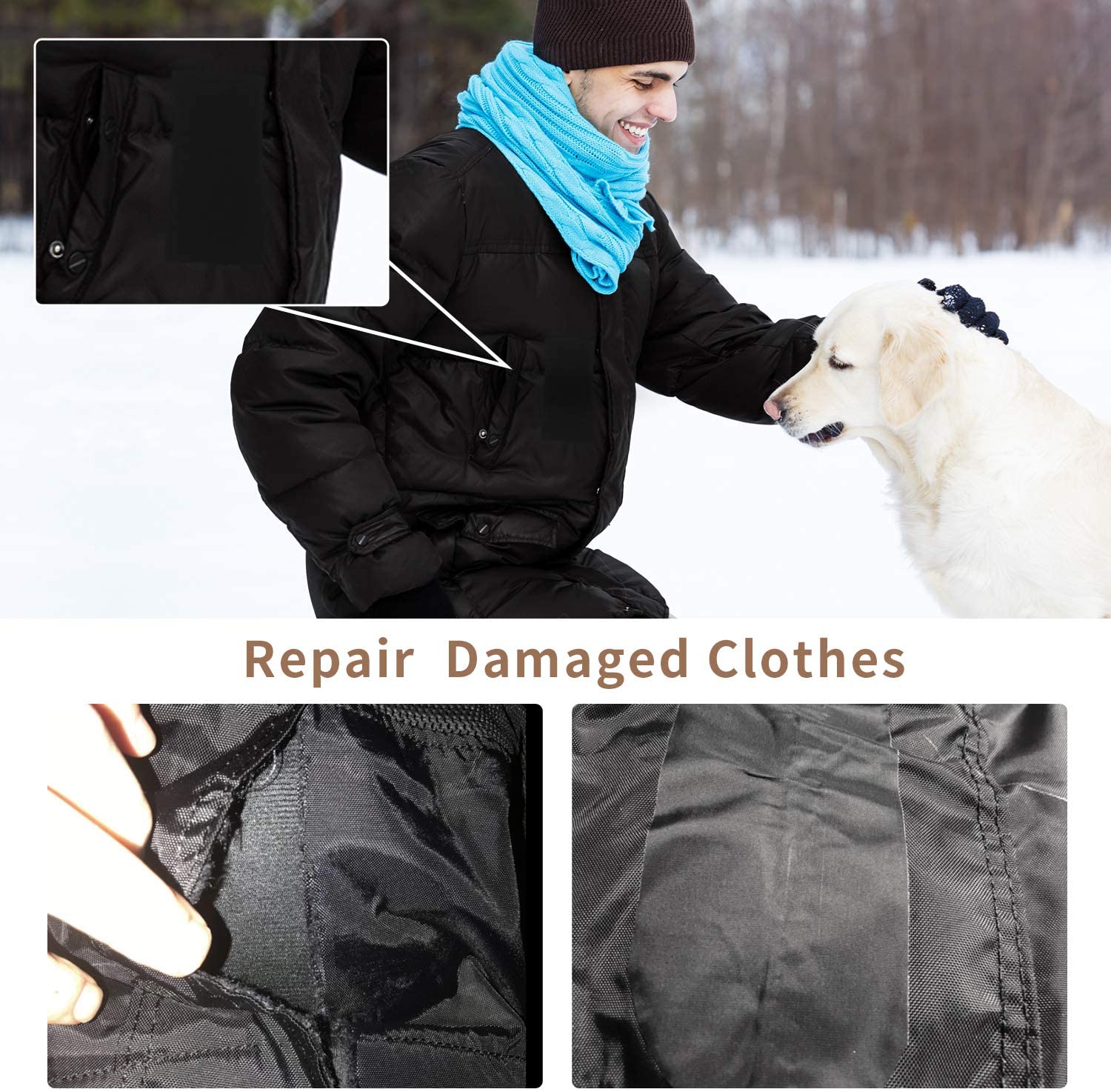 Patchs De Réparation Auto-adhésifs Pour Vêtements, 5 Feuilles DarkGrey | Leroy Merlin