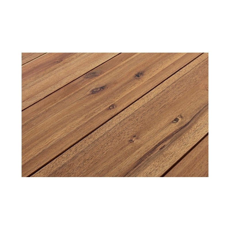 Table de jardin carrée 130x130x75 cm en acacia huilé et acier - 5