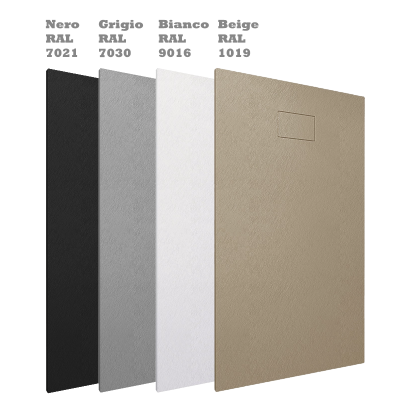 Piatto Doccia 90x70 Spessore 26 mm In SMC Effetto Pietra Bianco Quarzo - 6