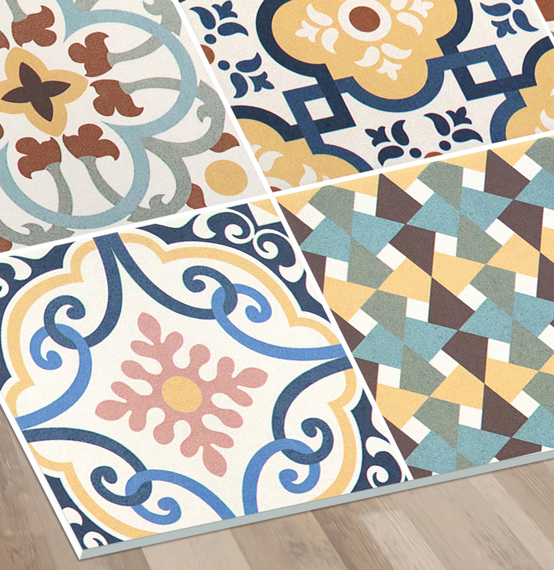 Tappeto antiscivolo in vinile puig i Cadafalch 120x150 cm - PVC stampato, lavabile, ignifugo, per il salotto o la cucina, stile idraulico - 3