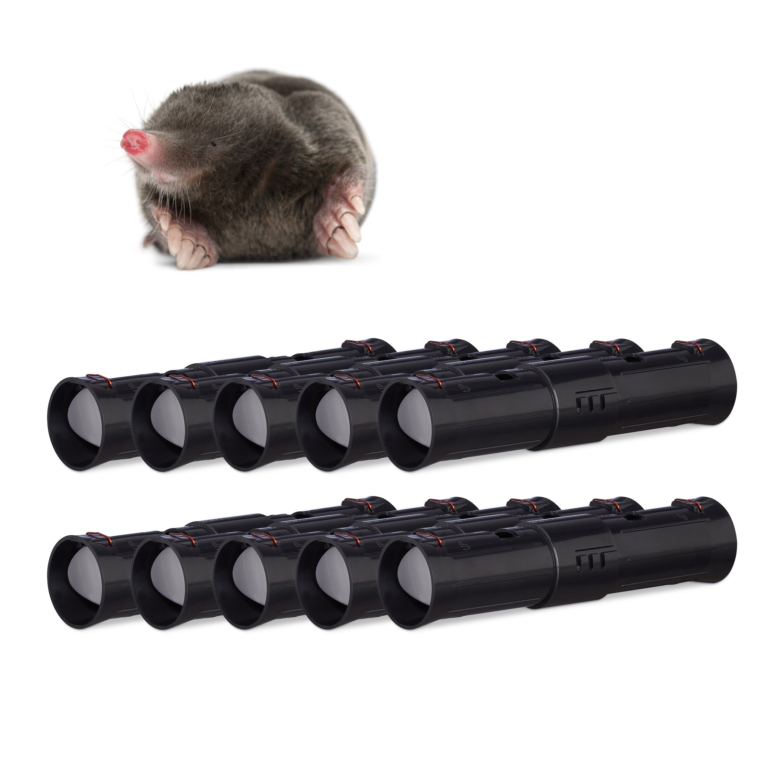 Relaxdays Piège à Taupe, Lot de 3, Tunnel piège Vivant défense Animale Lutte Anti Taupe piège Tube Plastique 2 Ouvertures, Noir Relaxdays Piège à Taupe, Lot de 3, Tunnel piège Vivant défense Animale Lutte Anti Taupe piège Tube Plastique 2 Ouvertures, Noir