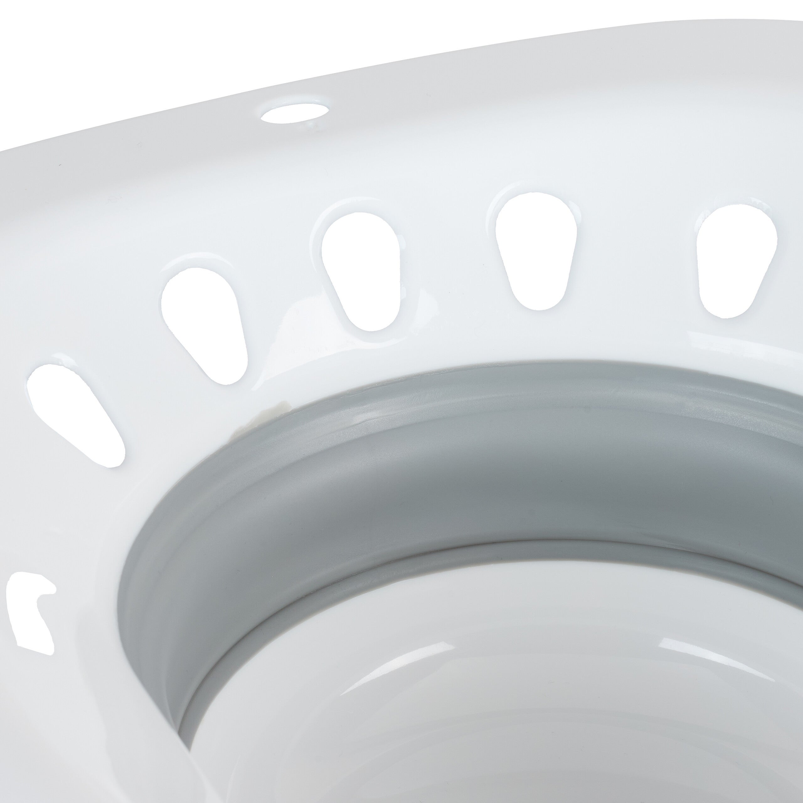 Bain de siège pliable pour WC, 12 x 36 x 39 cm, bidet en PP thermoplastique pour l'hygiène intime, blanc et gris, Relaxdays - 7