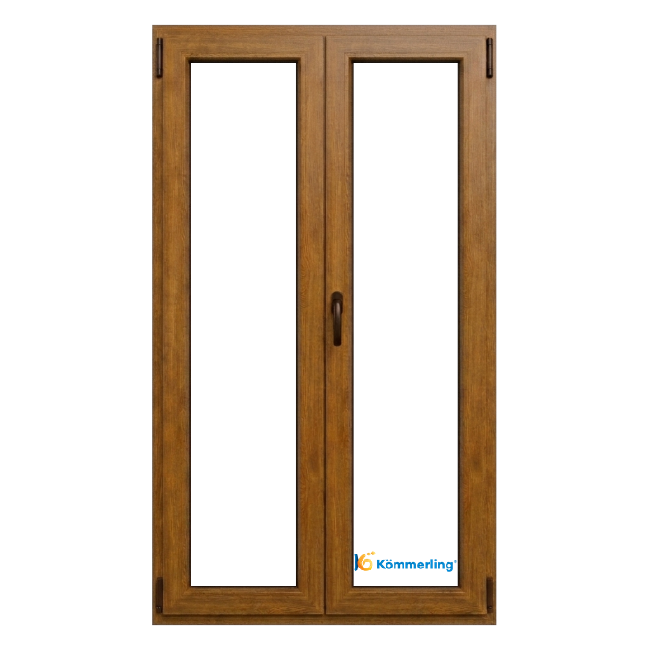 Balconera PVC 1200x2000 oscilobatiente 2 hojas roble dorado | perfil ...