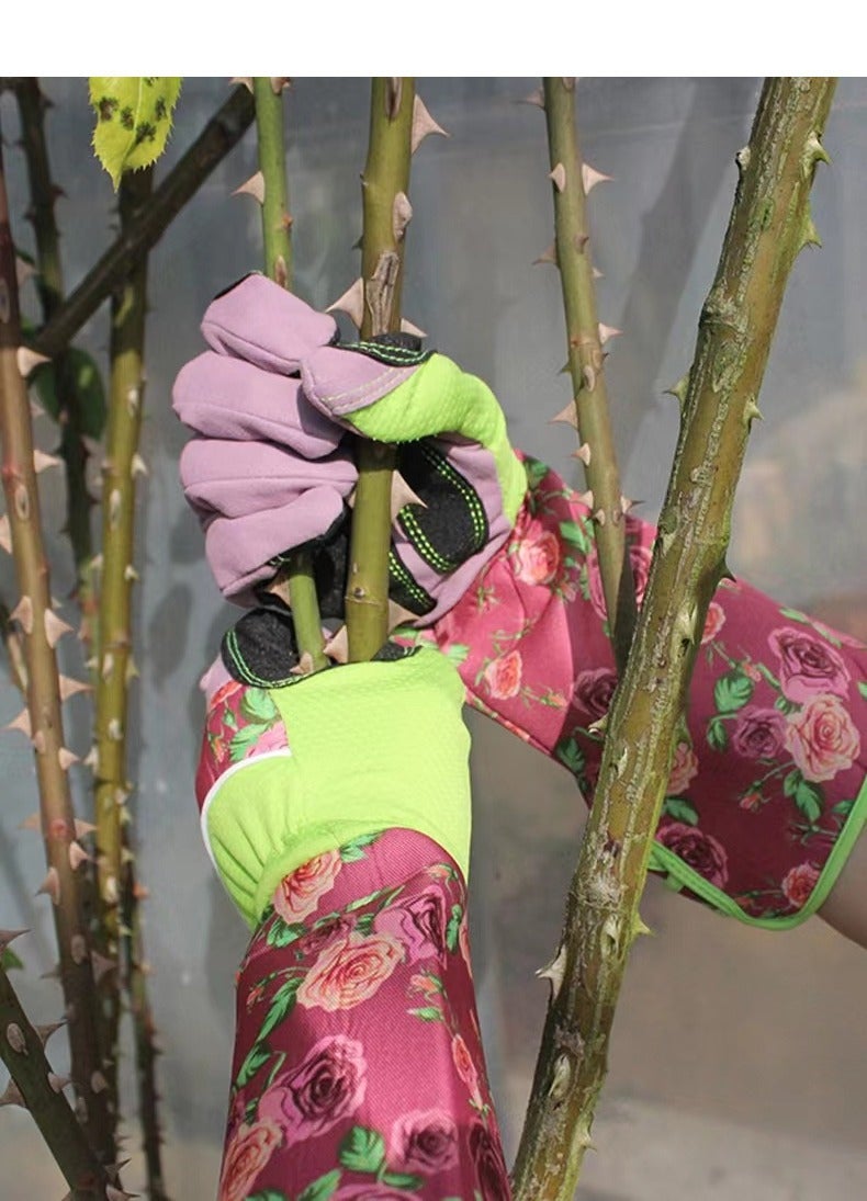 Gants de jardinage, gants anti-épines roses, gants anti-épines extra longs, vert - 3