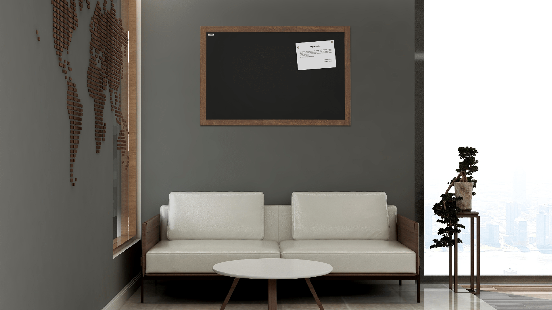 Tableau à Craie Noir Magnétique avec Cadre en Bois Laqué 100x80cm, Tableau pour Ecrire - 2