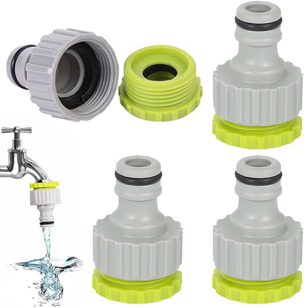 4-częściowy łącznik kranowy 2 w 1, łącznik do węża ogrodowego, końcówka węża ogrodowego, 1/2” i 3/4” łącznik do kranu ogrodowego, zestaw łącznikó