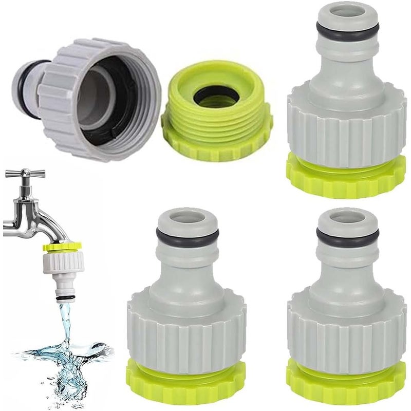4-częściowy łącznik kranowy 2 w 1, łącznik do węża ogrodowego, końcówka węża ogrodowego, 1/2” i 3/4” łącznik do kranu ogrodowego, zestaw łącznikó