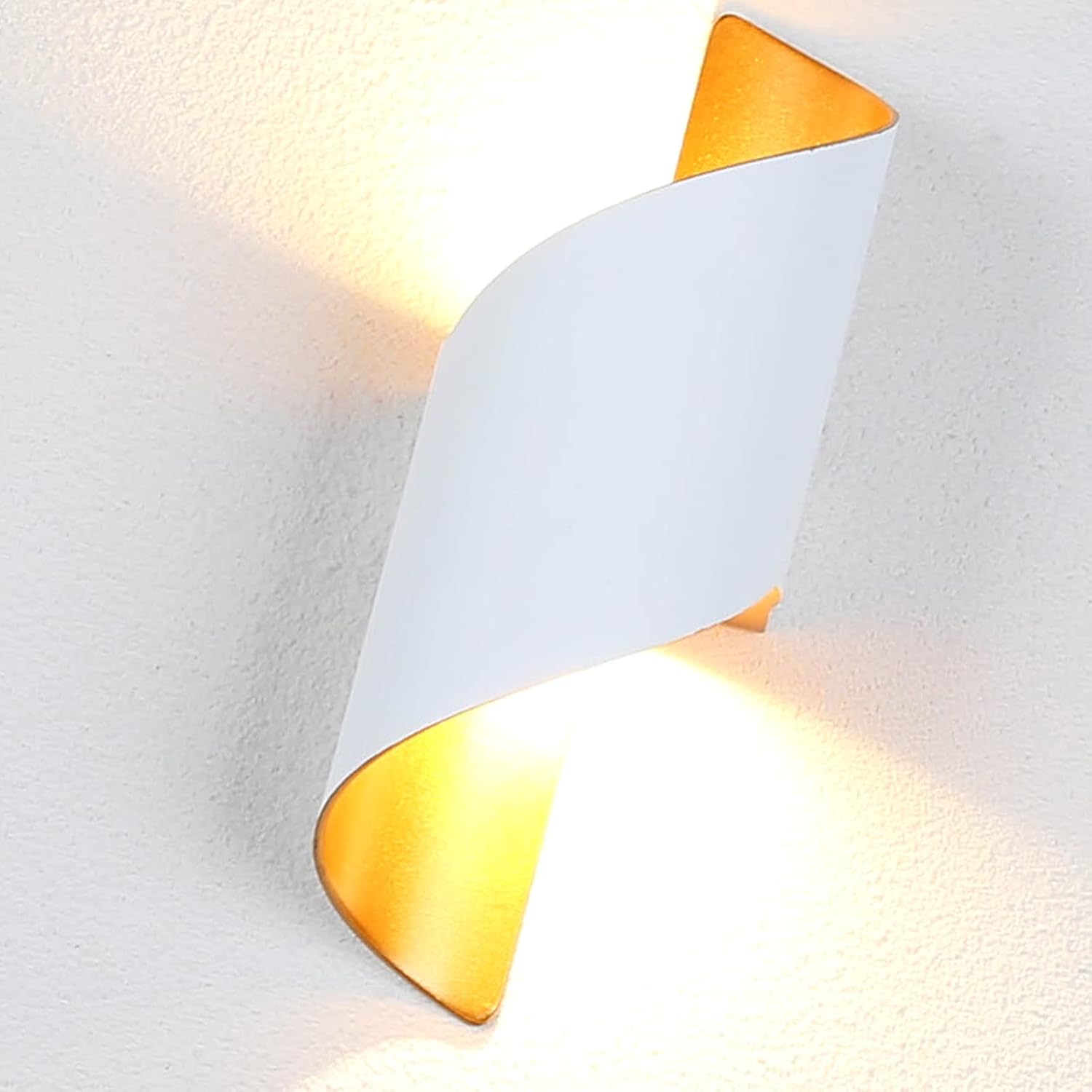 Nowoczesna spiralna lampa ścienna zewnętrzna 10W - Metalowa 3 Ciepła biała lampa ścienna LED 000K do baru, sypialni, kuchni (biała) - 4