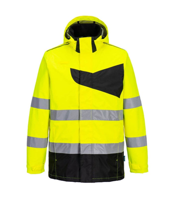 Jaqueta de chuva de alta visibilidade PW2 4XL Amarela/Preta