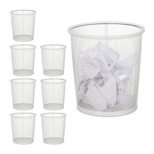 Cestino Metallo Per Ufficio - Pattumiera Rete Argento Ø26 Cm, 12 Litri Per Casa E Ufficio - Foto 6