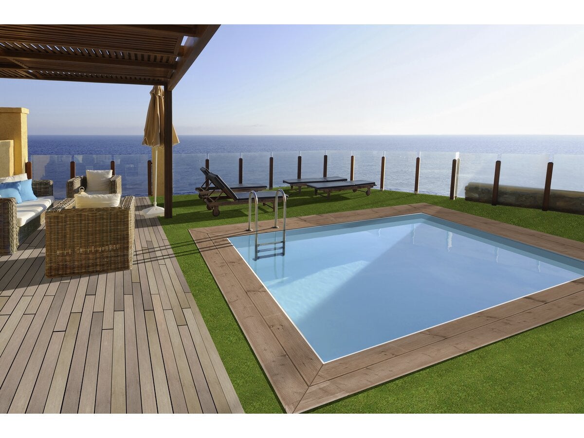 Piscina rectangular de madera 