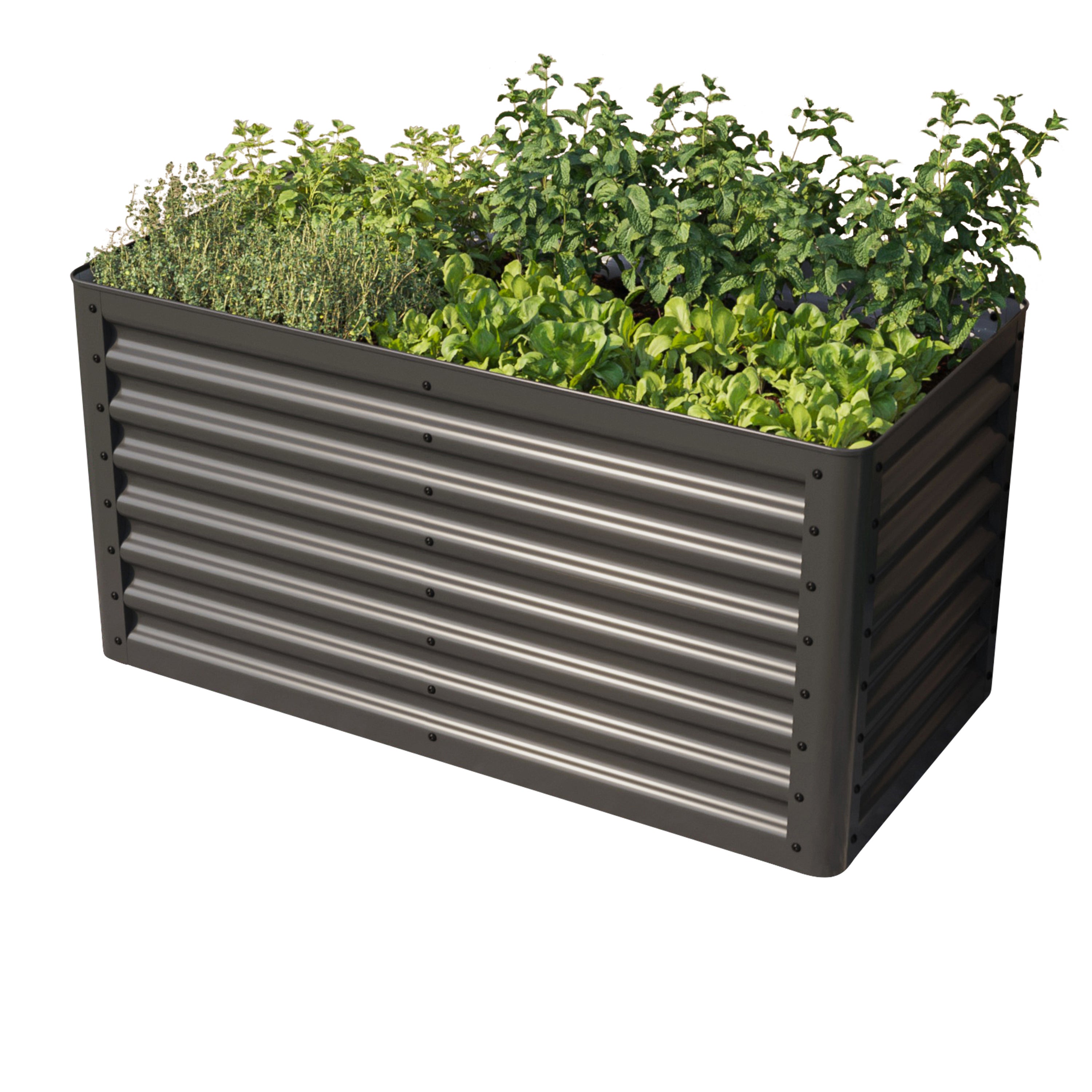 120 x 60 x 60 cm Grzadka podwyzszona, stal, antracyt