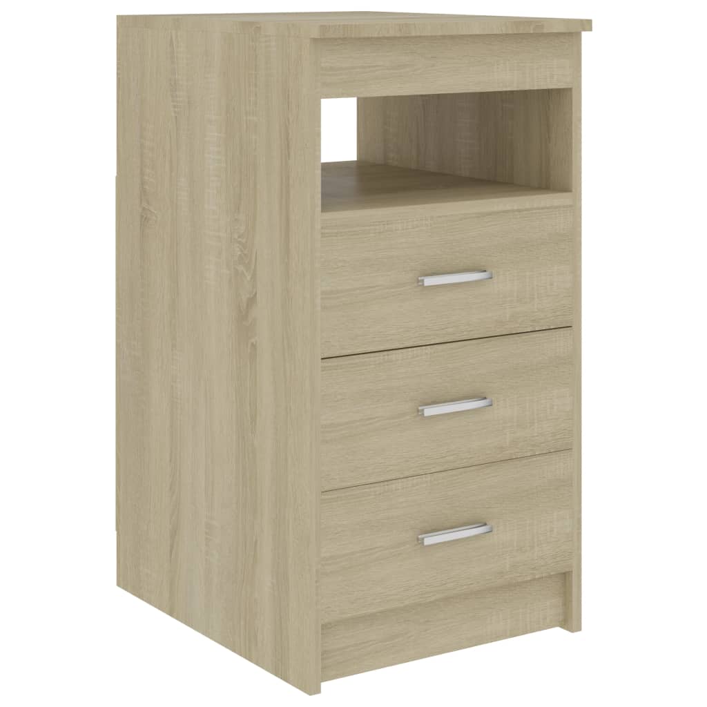 Armoire 3 Tiroirs Avec étagère Ouverte – Meuble Rangement Pour Chambre, Salon, Bureau | 40x50x76 Cm, Noir, En Bois D’ingénierie - 4
