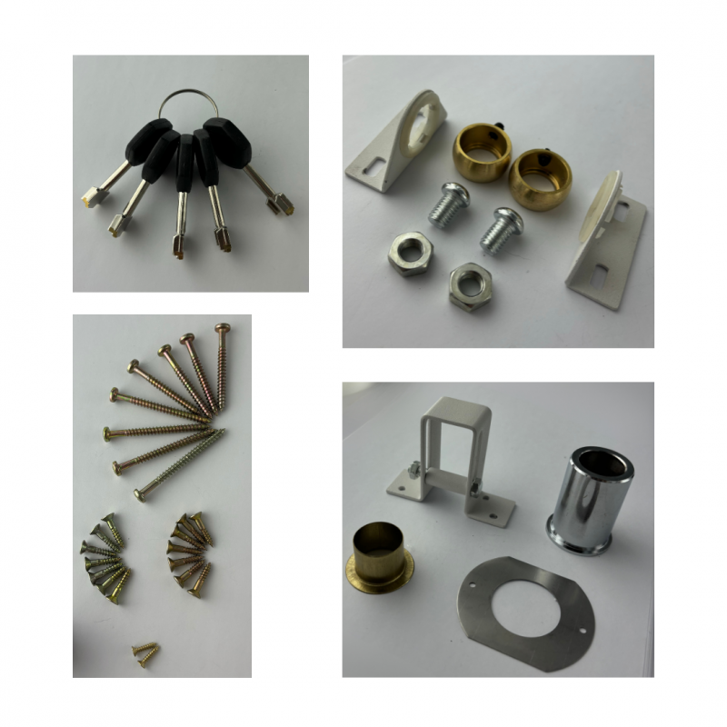 Serrure de sûreté pour porte d'entrée avec tringles - En Applique - 6 points - Blanc - Gauche - Axe 60 mm - 5 clés - SECURY-T - 2
