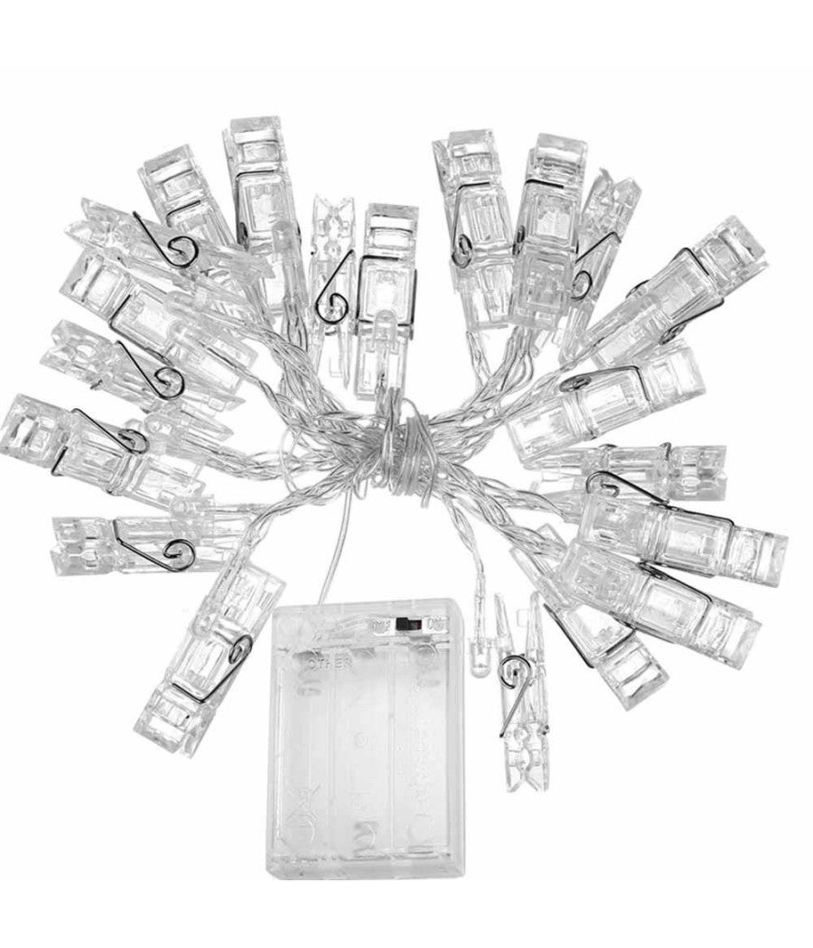 Trade Shop - Catena Luminosa 10 Mollette Led Ghirlanda Stringa Per Appendere Foto Multicolor - - 5