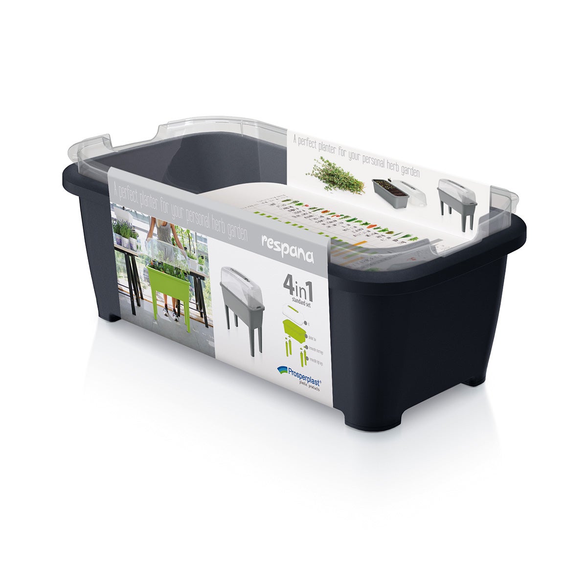 Orto urbano con serra da 52 litri in polipropilene 77 x 38 x 82 cm colore grigio - 2