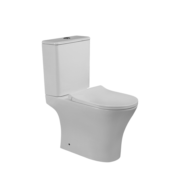 Kompakt WC Bezkołnierzowy Okrągły Deska Wolnoopadająca INVENA Dokos 1 szt.