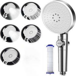 Soffione Doccia Turbo Elica Alta Pressione Doccetta Girevole 180