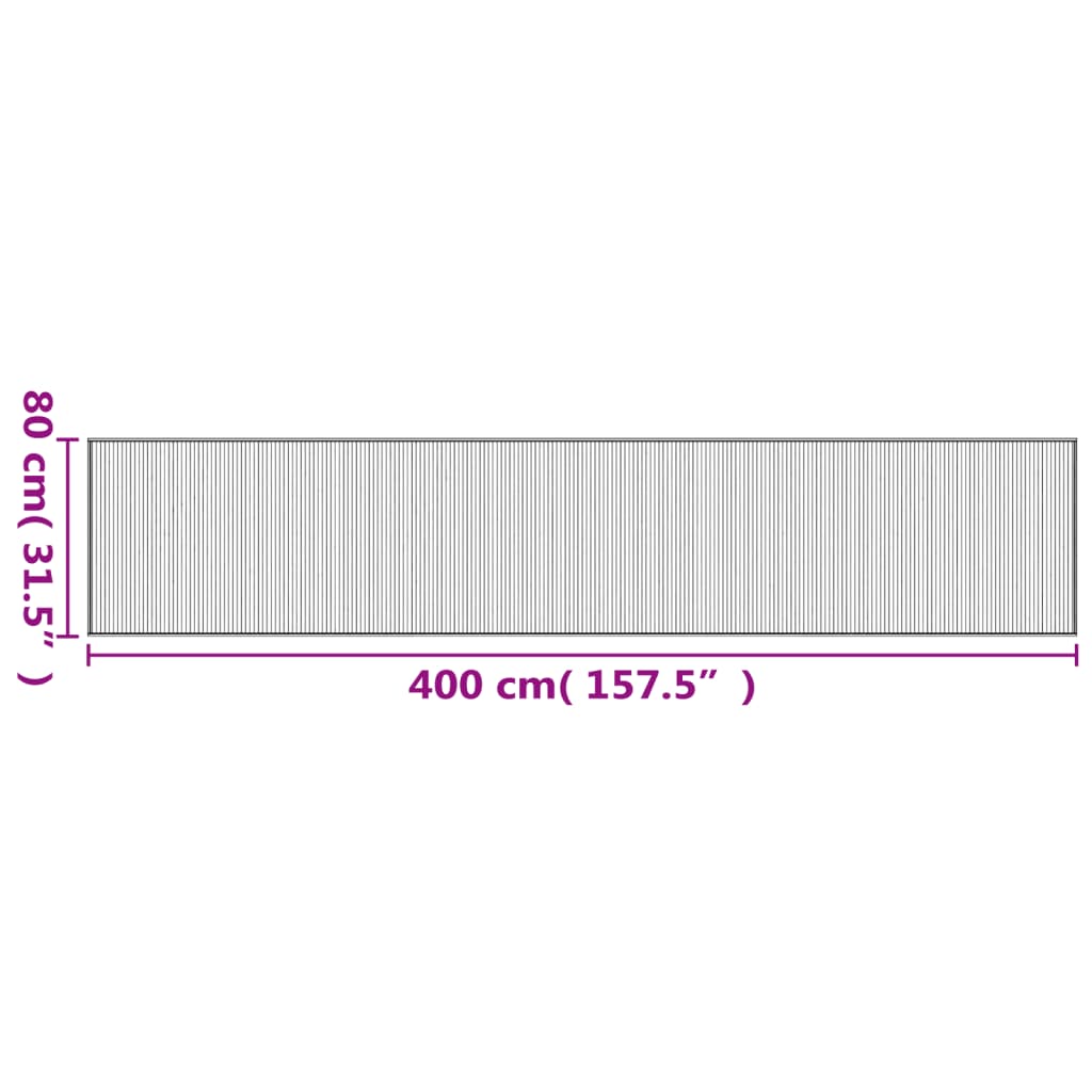 Tapis rectangulaire marron 80x400 bambou - 8