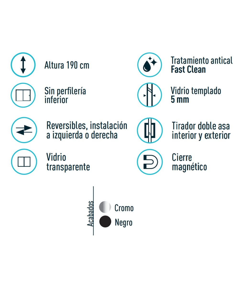 Box doccia rettangolare angolare scorrevole 2 porte 2 fisse | Vetro anticalcare da 5 mm | Profilo nero 110 cm (adattabile 106,5-108,5 cm) x 90 cm - 7