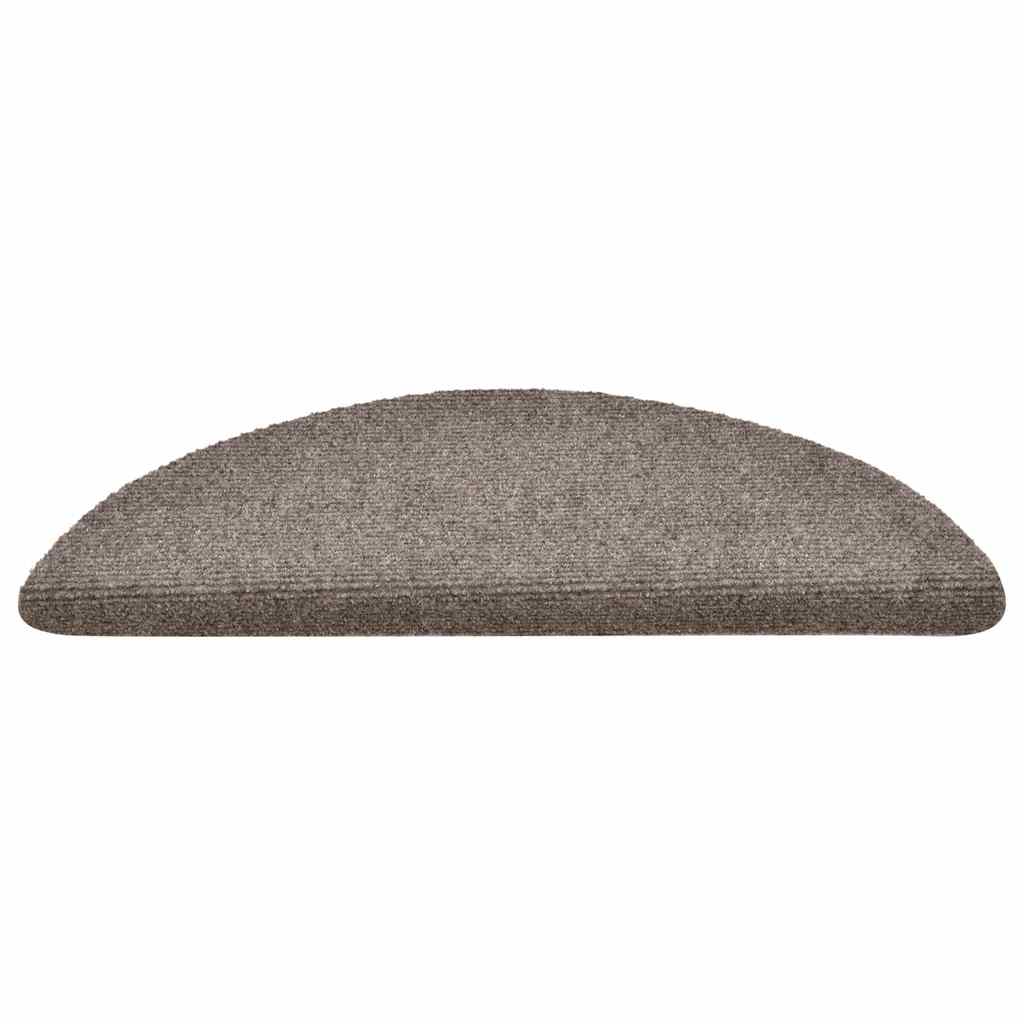vidaXL Tapis d'escalier autocollants 30 pièces 56 x 17 x 3 cm Beige Demi-rond - 4
