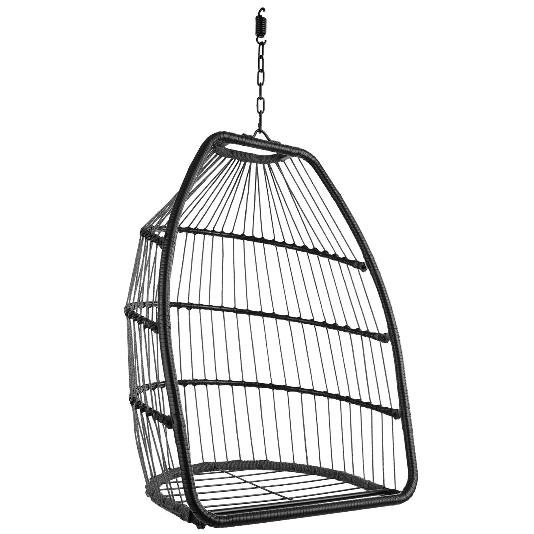 Fauteuil suspendu en acier, confortable, pivotant, pliable, coussin amovible, réglable, 160 kg, gris foncé TECTAKE - 8