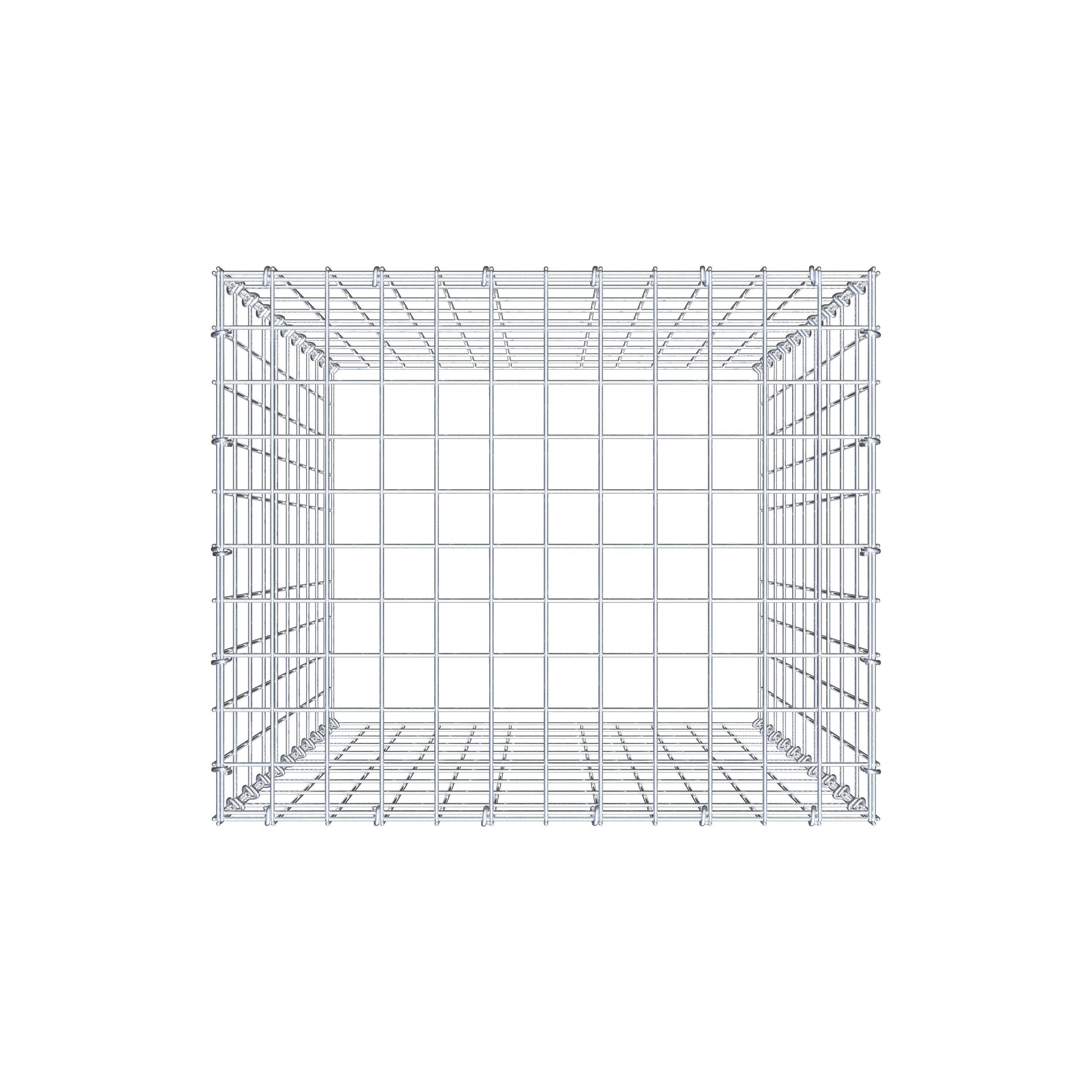 Gavión para apilar en acero galvanizado 100x60x50cm (LxAxP), malla 5 x 10cm, Anillo en C, sin rejilla inferior - 8