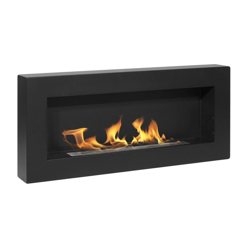 Kominek ścienny na bioetanol Siena Black, dł. 90 x gł. 12 x wys. 40