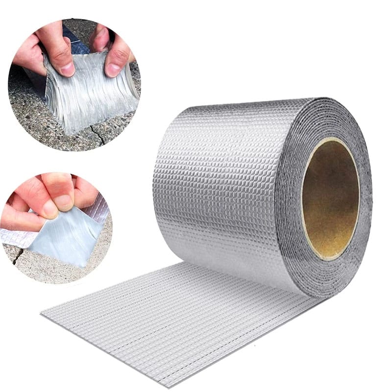 Taśma aluminiowo-butylowa – mocna, wodoodporna taśma – do rur, metalu, markiz w kamperach, przecieków w dachach, uszczelek okiennych – 10 cm*5 m