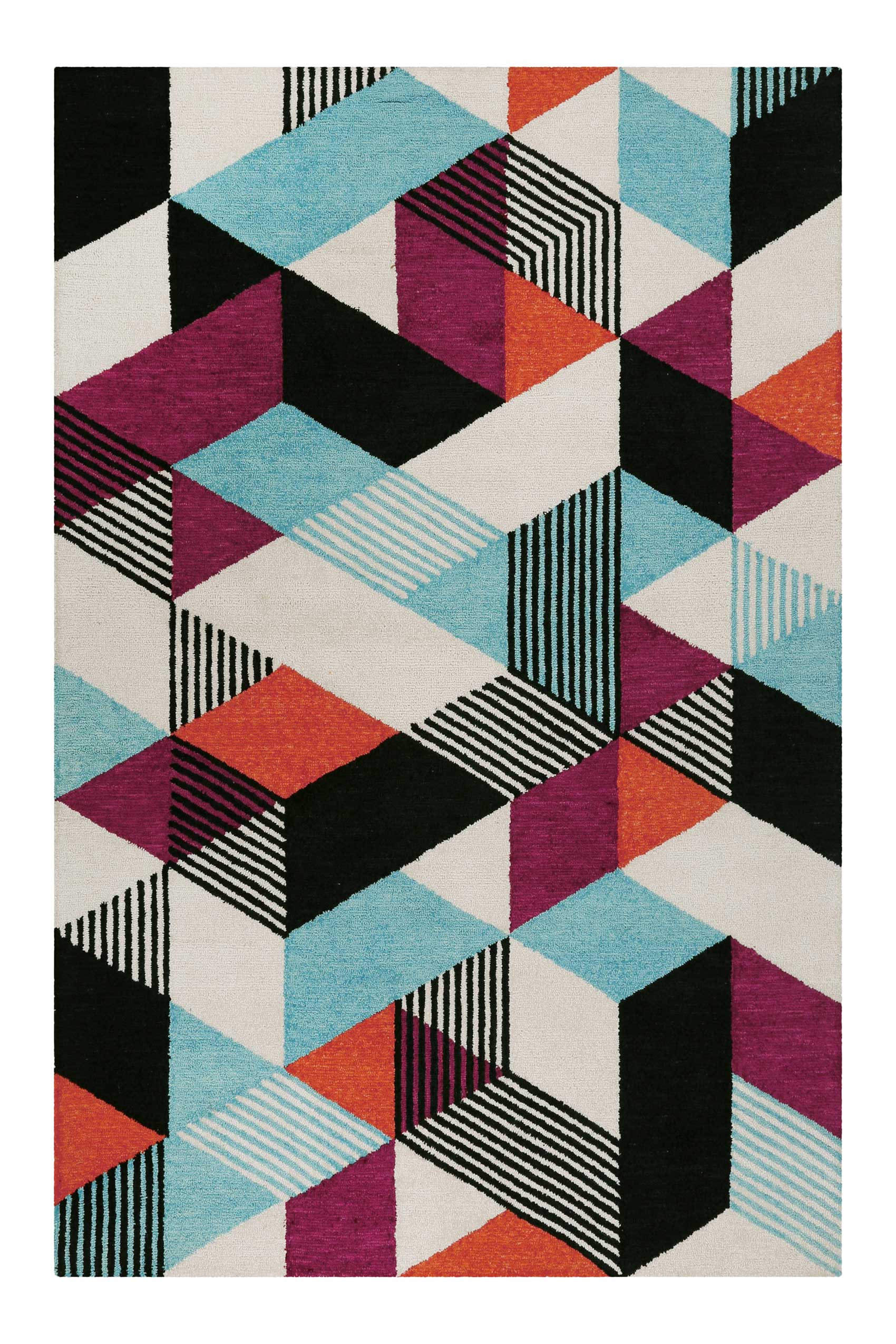Tapis fait main à poil ras motif coloré 140x200 UPTOWN | Leroy Merlin