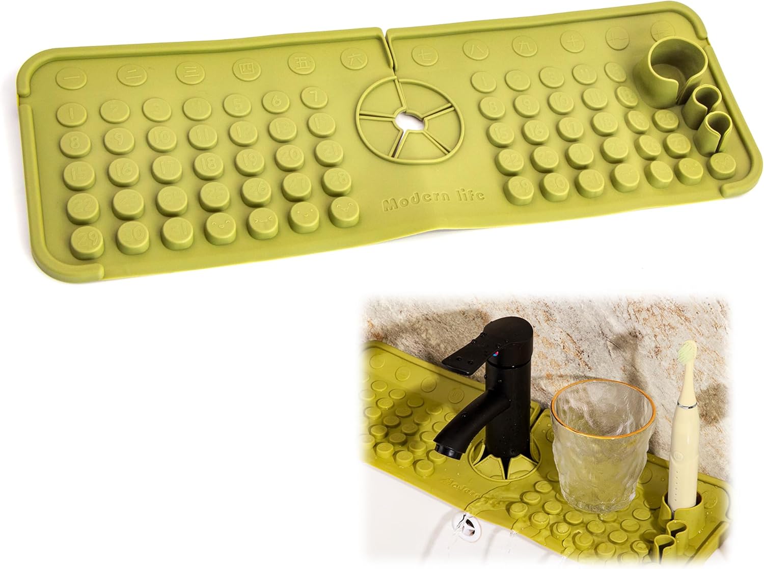 Silikonowa mata pod kran kuchenny – osłona przeciwbryzgowa, osłona przeciwbryzgowa do zlewu, odzyskiwanie wody w łazience