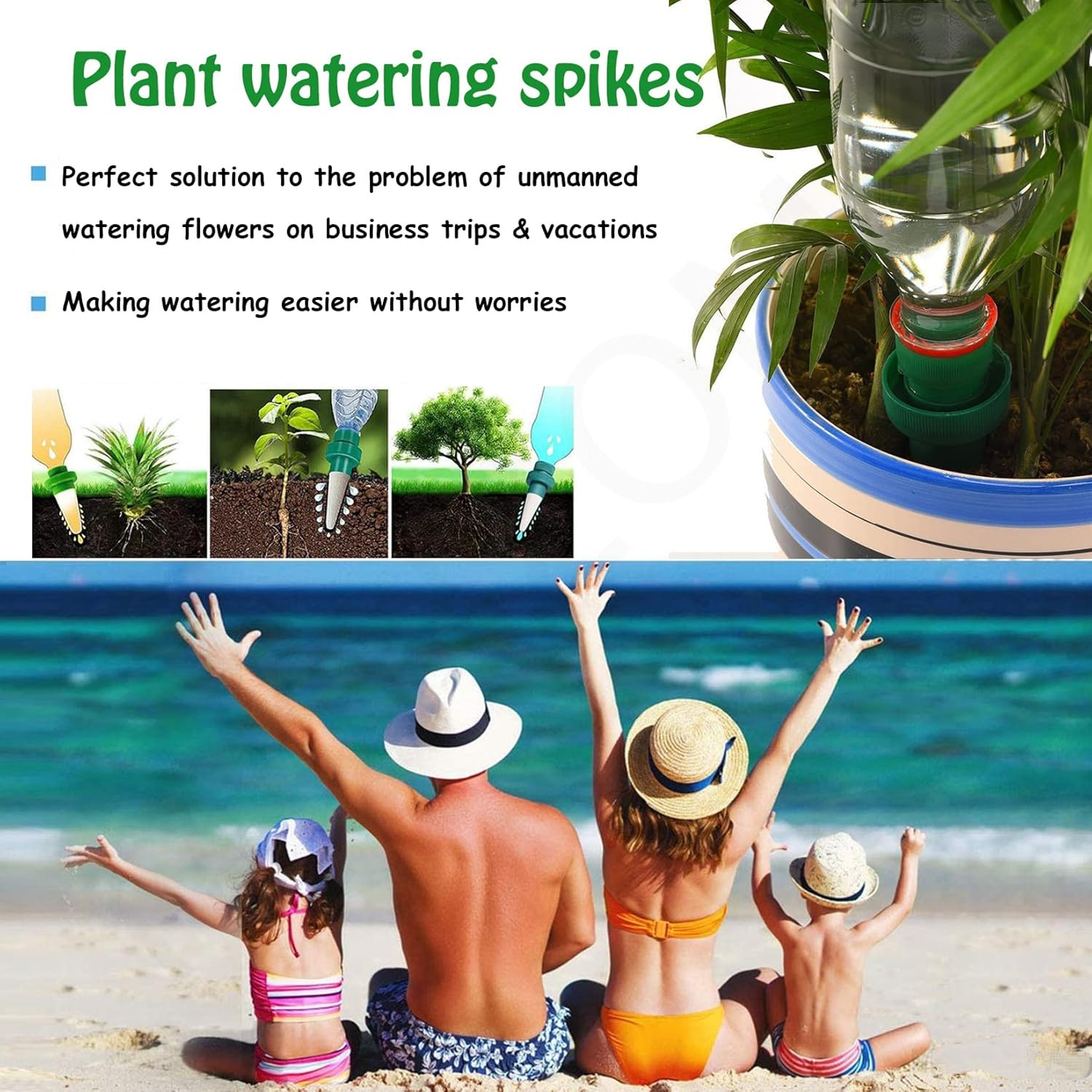 Lot de 10 bouteilles d'irrigation goutte à goutte pour dispositif d'arrosage automatique de jardin - 2