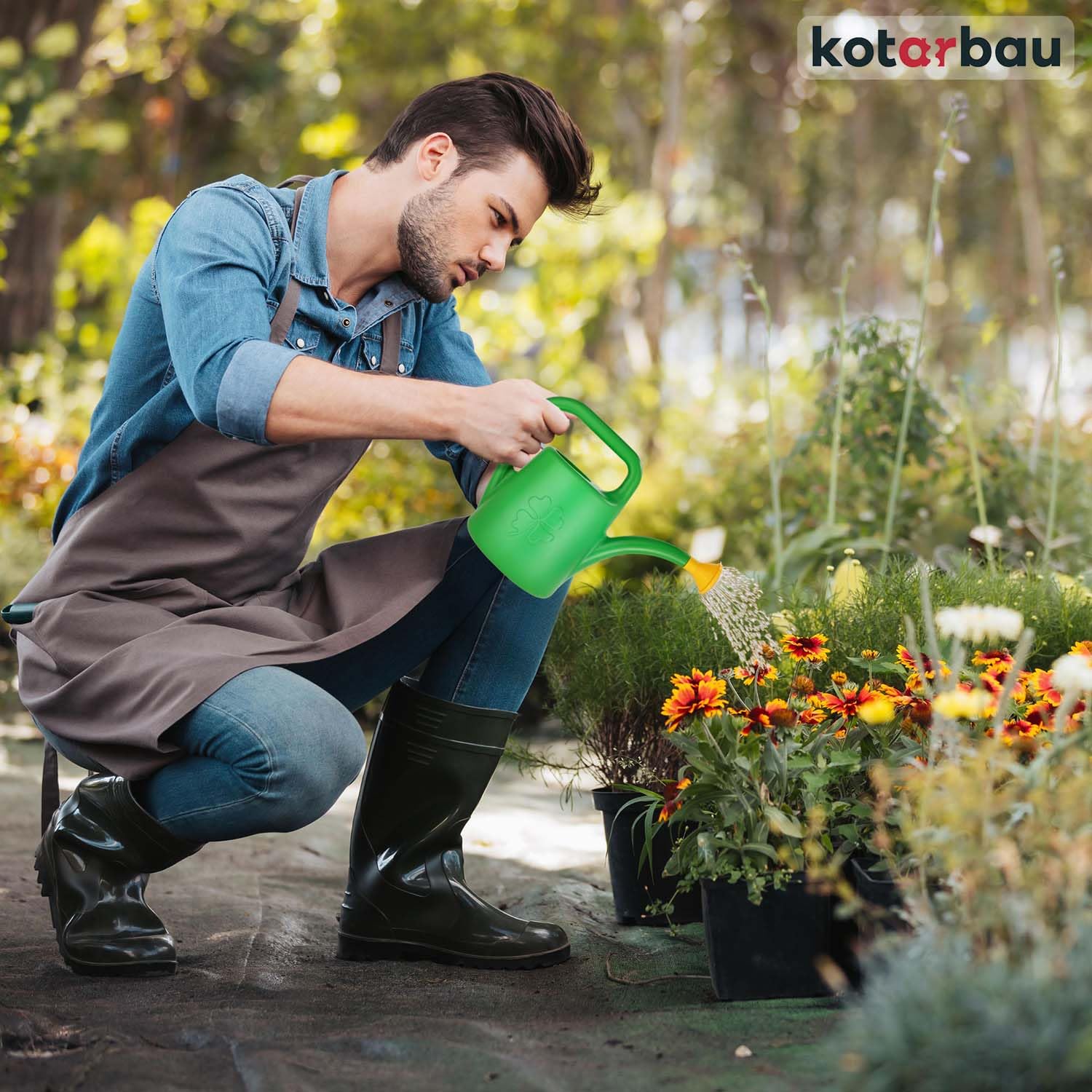 Konewka Ogrodowa Plastikowa - 1,8 L - Konewka do Ogrodu z Sitkiem - Podlewanie Roślin - Zielona KOTARBAU - 2