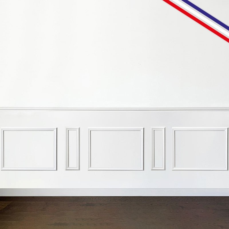 Moulures murales en bois décoratives en kit de 5 cadres - Eugenie - 4 mètres - Faciles à coller et prêtes à peindre - Fabrication française - 2