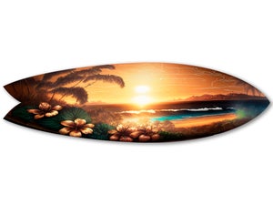 Lot De 3 Décorations Murales En Bois Forme Planche De Surf - Style Plage, Tropical, Pour Intérieur/extérieur