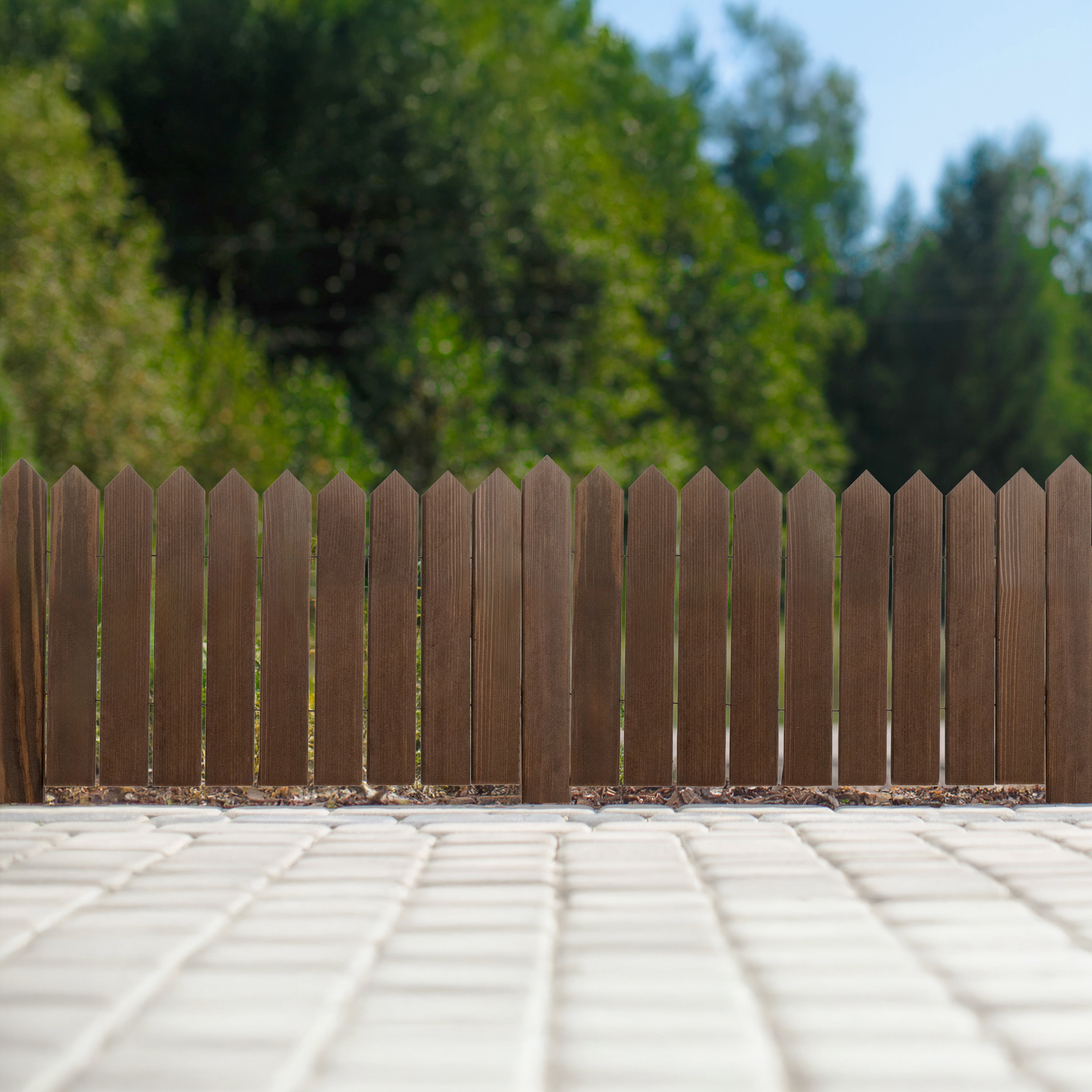 Rollborder lattes en bois | 30 cm de haut et 200 cm de long | Clôture en bois | Clôture parfaite comme bordure de jardin en osier | Marron foncé - 10